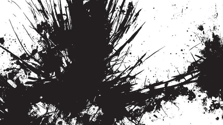Abstract Black Grunge Texture on White Background for Overlay Designs
