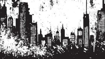 Abstract Black Grunge Texture on White Background for Overlay Designs vector