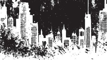 Black Grunge Effect Texture on White Background for Overlays vector