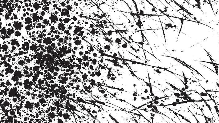Black Grunge Texture on White Background for Backgrounds and Overlays
