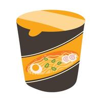 Korean Style Instant Noodles, Shin Ramyeon or Ramyun with Egg vector