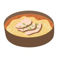 Chicken Soup with Noodles and Vegetables vector