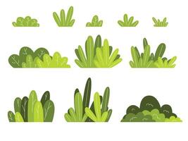 Set of hand drawn shrub bush shrubbery tree vector