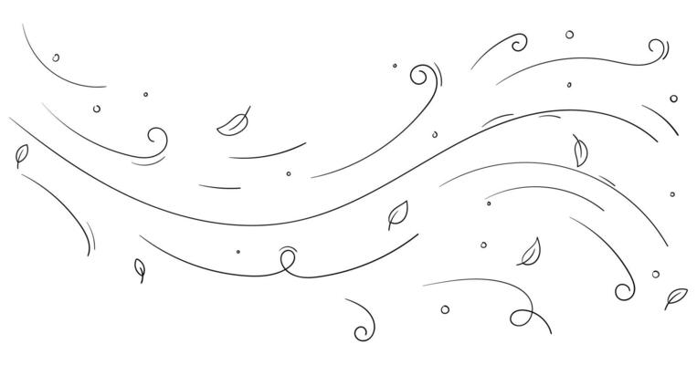 Wind motion, air blow, leaf falling elements