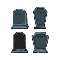 pack of kind stone graves for Halloween accessorizes. easy to add text name and dead date vector