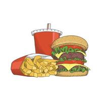 junk food in vintage hand drawn style. ready to use in any need vector