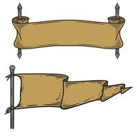 blank vintage hand drawn ribbon . vector