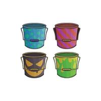 halloween candy bucket in many color and texture vector