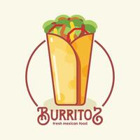burritos logo easy to change text and color vector