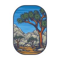 joshua tree badge design vector