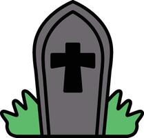 coffin icon in line style vector