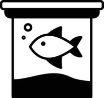 Fish in a jar icon in line style. vector
