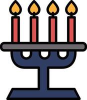 Halloween candle holder icon in line style. vector