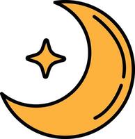 Moon and stars icon in line style. vector