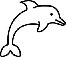 Dolphin icon in line style. vector