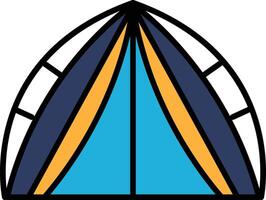 Camping tent icon in line style. vector