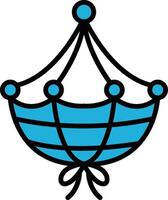 fishing net icon in line style vector