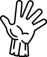 Zombie hand icon in line style. vector