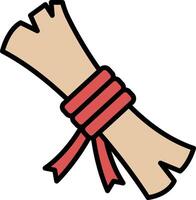scroll icon in outline style vector