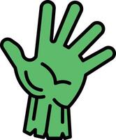Zombie hand icon in line style. vector