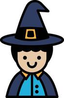 Witch icon in line style vector