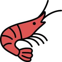 Shrimp icon in line style. vector