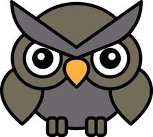 owl in line icon style vector
