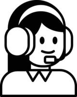 Call center staff in line icon style vector