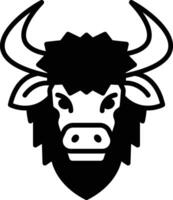 bison in line icon style vector