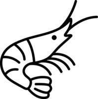 Shrimp icon in line style. vector