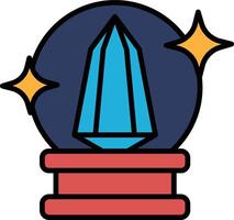 Magic Crystal in line icon style vector