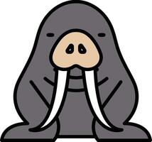 seal in line icon style vector