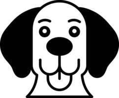 dog in line icon style vector