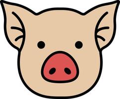 pig in line icon style vector