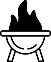Grill grill icon in line style. vector