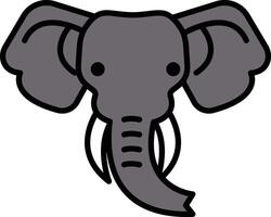 elephant in line icon style vector
