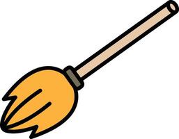witch's broom in line icon style vector