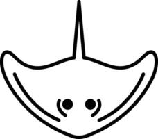 stingray in line icon style vector