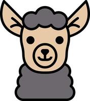 alpaca in line icon style vector