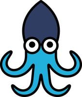squid in line icon style vector