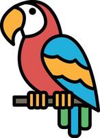 parrot in line icon style vector