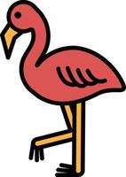 flamingo in line icon style vector