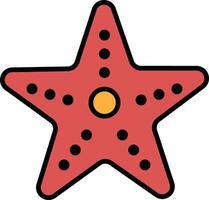 Starfish icon in line style. vector
