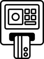 A black and white image of a credit card reader vector