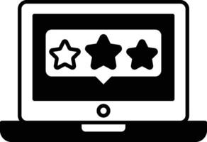 A laptop screen with three stars and a star in the middle vector