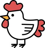 chicken in line icon style vector