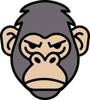 gorilla in line icon style vector