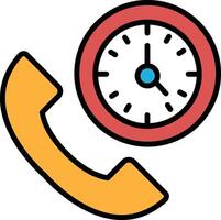 A phone with a clock on it vector