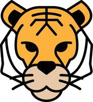 tiger in line icon style vector