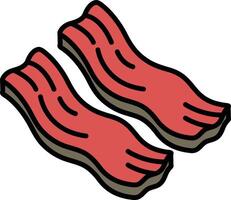 Delicious bacon in line icon style vector